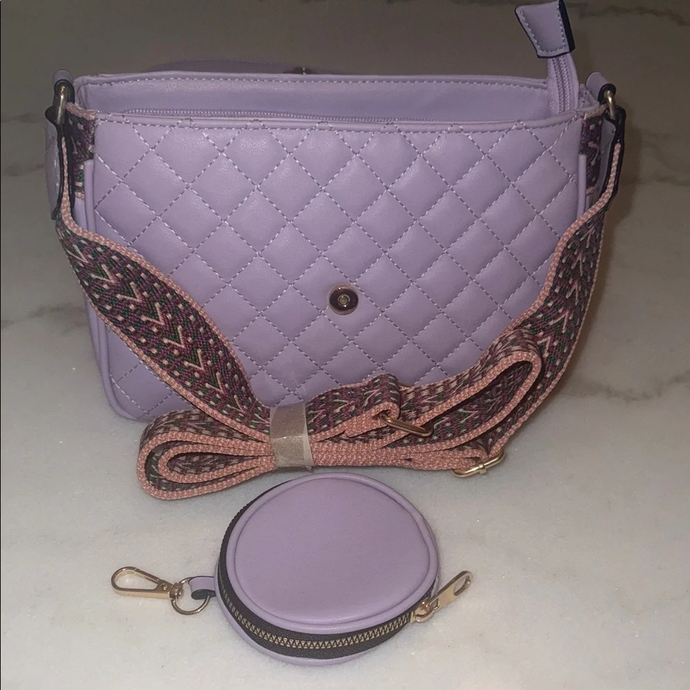 Lavender Quilted Women's Bag - Picture 7 of 11